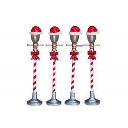 Lemax Santa Hat Street Lamp, Set Of 4, B/O (4.5V) - afbeelding 1