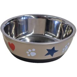 lief! Unisex RVS anti-slip eetbak hond en kat, 14 cm