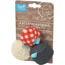 lief! Unisex kattenspeelgoed 3 soft bal (Besteléénheid per 3)