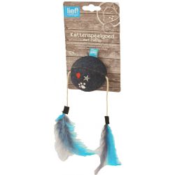 lief! Unisex kattenspeelgoed bal met 2x veren (Besteléénheid per 3)