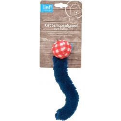 lief! Unisex kattenspeelgoed rammelbal met staart (Besteléénheid per 3)