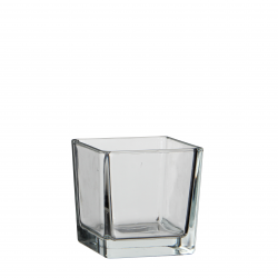 Lotty Vaas Vierkant Glas Transparant - L10Xb10Xh10Cm