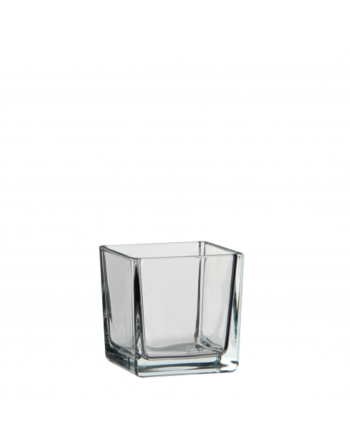 Lotty Vaas Vierkant Glas Transparant - L8Xb8Xh8Cm