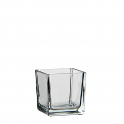 Lotty Vaas Vierkant Glas Transparant - L8Xb8Xh8Cm