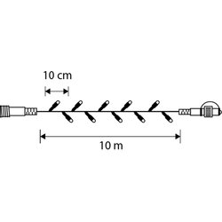 Luca Lighting connect xp lichtsnoer 100 led lampjes 10m warm wit zwart - afbeelding 3