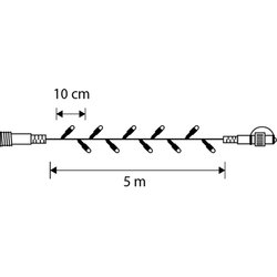 Luca Lighting connect xp lichtsnoer 50 led lampjes 5m warm wit zwart - afbeelding 3