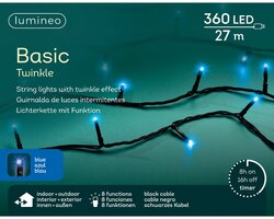 Lumineo Basic twinkel verlichting 360 led-27 m blauw-zwart - afbeelding 1