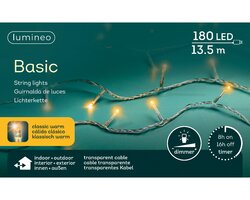 Lumineo Basic verlichting 180 led-13,5 m klassiek warm-transparant - afbeelding 1