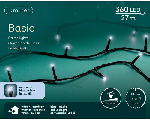 Lumineo Basic verlichting 360 led-27 m koel wit-zwart - afbeelding 1