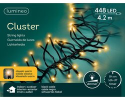 Lumineo Cluster strengverlichting 448 led-4,2 m klassiek warm-zwart