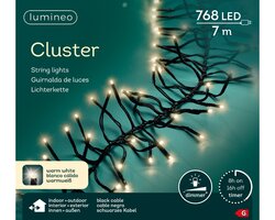 Lumineo Cluster strengverlichting 768 led-7 m warm wit-zwart - afbeelding 1