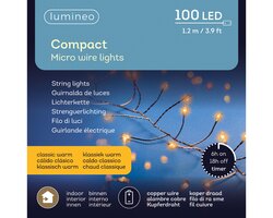 Lumineo compact micro verlichting koper 100 led-1,2m klassiek warm - afbeelding 1