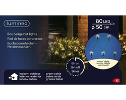 Lumineo netverlichting buxus 80 led lampjes Ø50 cm warm wit-groen - afbeelding 1