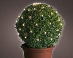 Lumineo netverlichting buxus 80 led lampjes Ø50 cm warm wit-groen - afbeelding 2