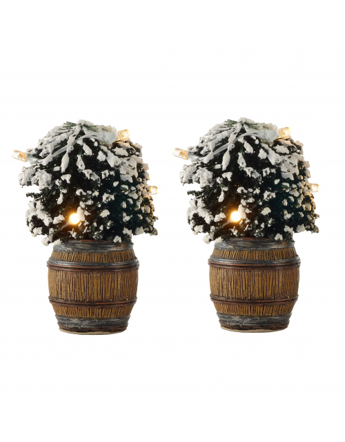 LuVille Buxus bush in barrel 2 pieces (light)