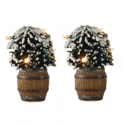 LuVille Buxus bush in barrel 2 pieces (light)