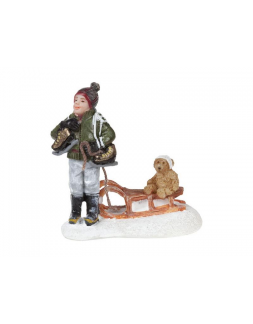 LuVille Frank with teddy on the sledge