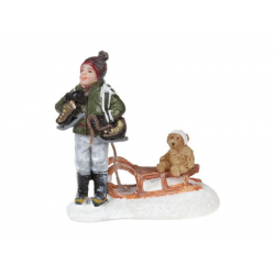 LuVille Frank with teddy on the sledge