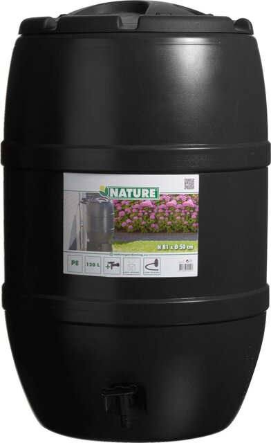 Nature regenton Ø51 x H81cm 120L zwart - afbeelding 1