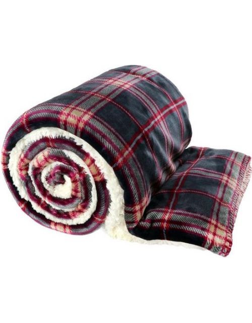 Plaid larsson l200b150cm d.grijs - afbeelding 1