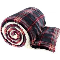 Plaid larsson l200b150cm d.grijs - afbeelding 1