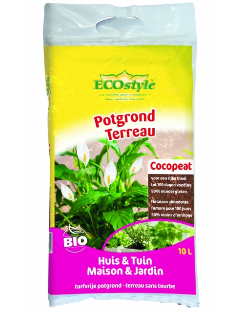 Ecostyle Potgrond (Cocopeat) Huis & Tuin 10 L