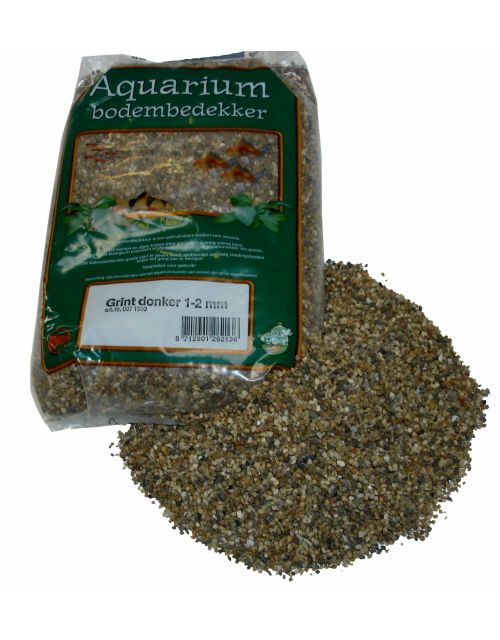 Aquarium grind donker 1-2 zak 8 kg - afbeelding 1