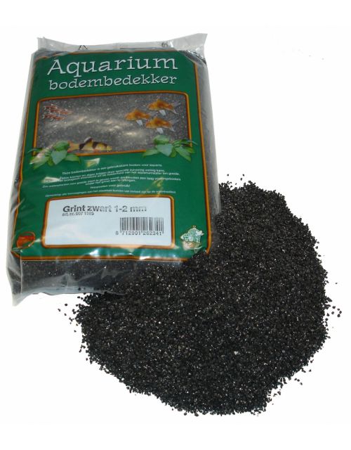 Aquarium grind edelspit zwart 1-2 zak 8 kg