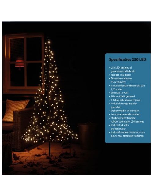 Fairybell LED Kerstverlichting in Kerstboom vorm 1,85 m hoog