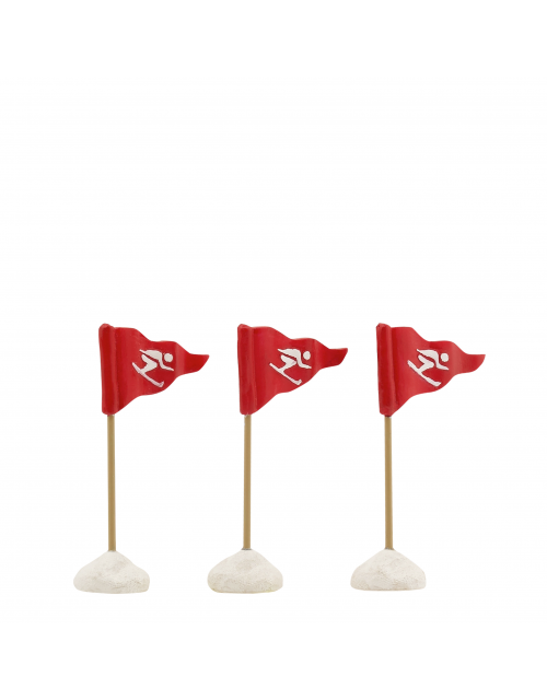 LuVille Ski flags red 3 pieces