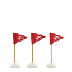 LuVille Ski flags red 3 pieces